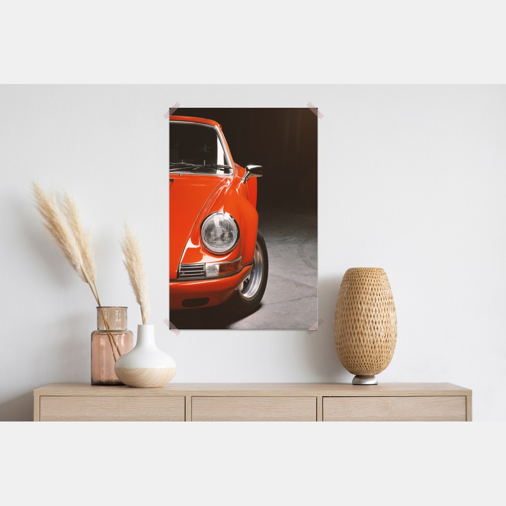 Poster roter oldtimer sportwagen nahaufnahme – Wallnifity® Poster roter oldtimer sportwagen nahaufnahme – Wallnifity®