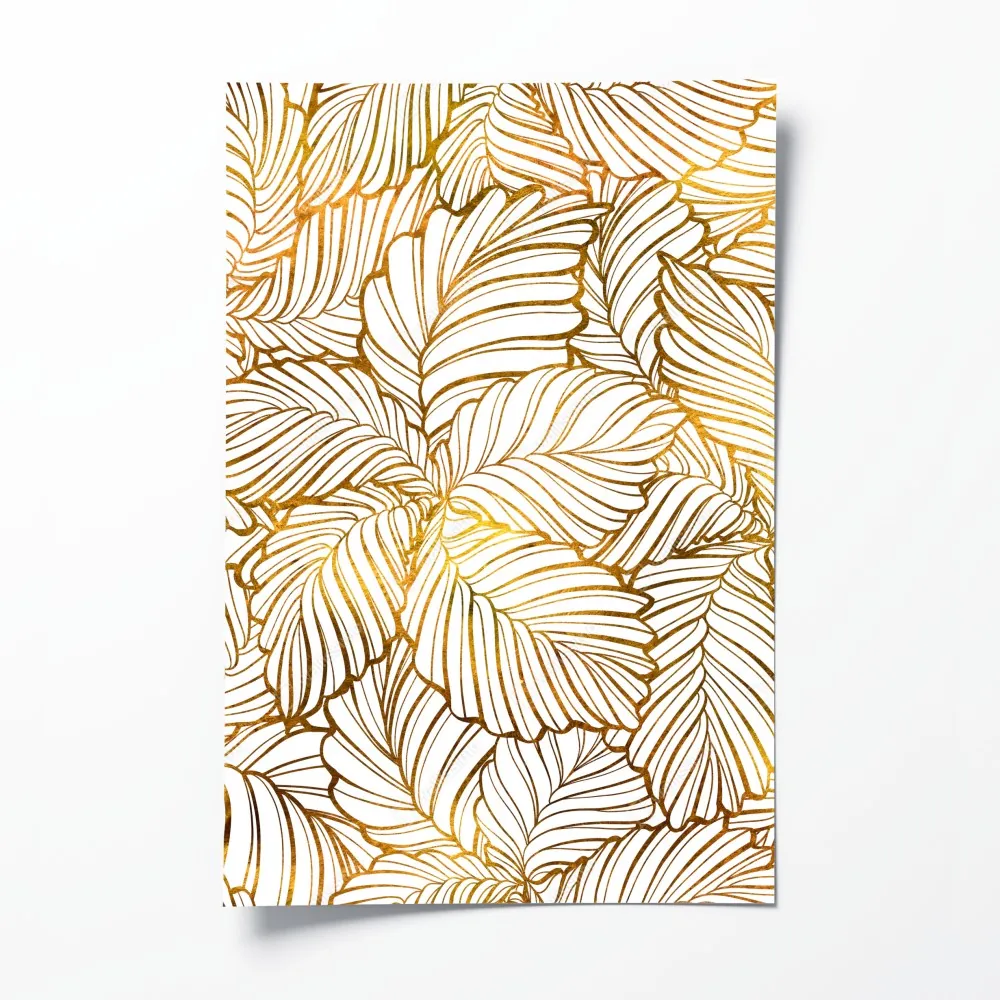 Poster goldenes blatt line art muster – Wallnifity® Poster goldenes blatt line art muster – Wallnifity®